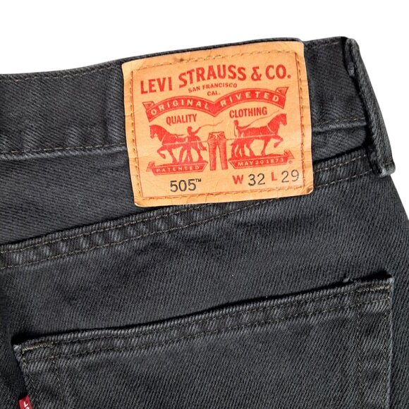 Levi's Black 505 Jeans Straight Leg Mens Size 32X29 - Picture 7 of 8